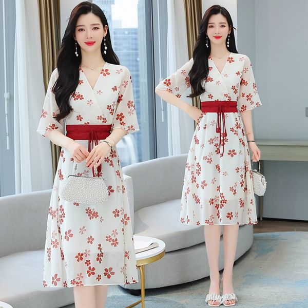 Korean style Retro Pink dress for women