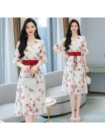 Korean style Retro Pink dress for women