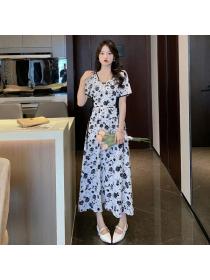 Korean style Retro Summer Long dress for women