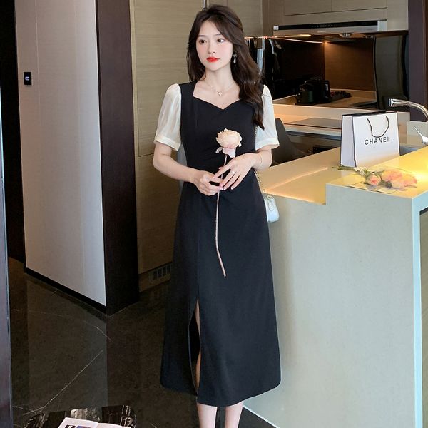 Korean style Elegant Square neck Dress
