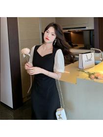 Korean style Elegant Square neck Dress 