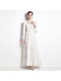European style Summer Long sleeve Fashion Maxi dress 