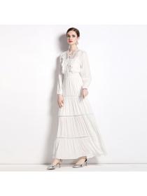 European style Summer Long sleeve Fashion Maxi dress 