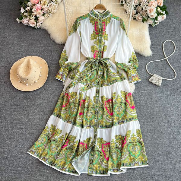 Vintage style Summer Printed Maxi dress