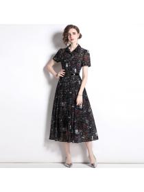 Vintage style Summer Printed Maxi dress 