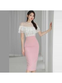 Korean style Elegant Fashion Slim One step dress  