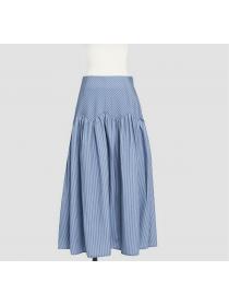 Korean style Summer Elegnt Blouse+A-line skirt 2 pcs set
