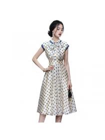 Korean style Summer Dot printed A-line dress 