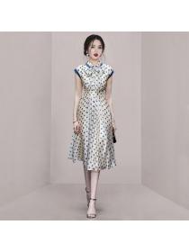 Korean style Summer Dot printed A-line dress 