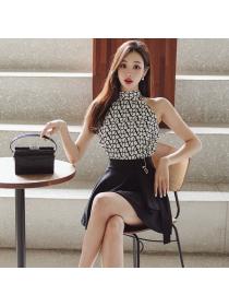Korean style Summer Fashion Slim Halter neck 2 pcs set