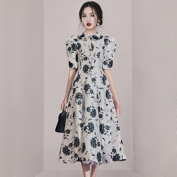 Korean style Fashion Printed Slim Fashion outfits 2 pcs set