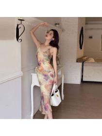 Korean style Slim Sexy Paint Sling dress 