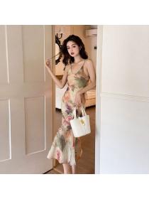 Korean style Slim Sexy Paint Sling dress 