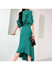 Korean style Summer Fashion Slim Hip-full Fishtail dress 