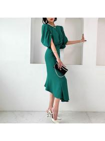 Korean style Summer Fashion Slim Hip-full Fishtail dress 