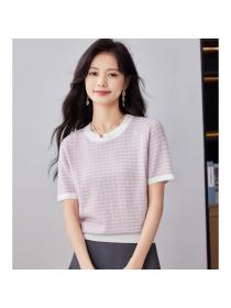 Korean style Summer Matching Knitting T-shirt 