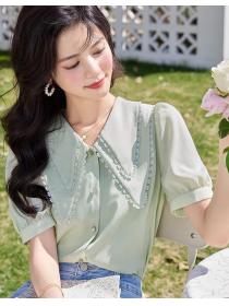 Korean Style Soloid Color Blouse
