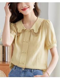 Simple Solid Color Fashion Style Top
