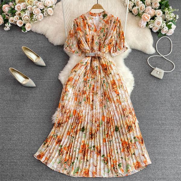 Fashion style Floral Beach dress