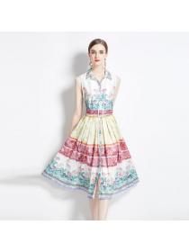 European style Elegant Retro fashion Large swing dress 
