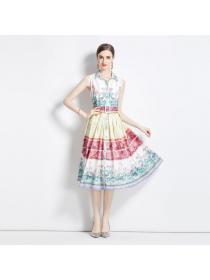 European style Elegant Retro fashion Large swing dress 