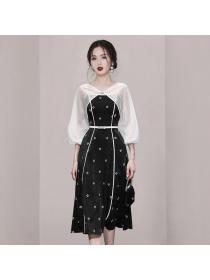 Korean style Summer Elegant Sexy A-line dress 