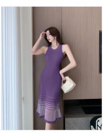 Korean style Summer Sleeveless knit dress for summer