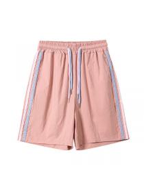 Summer loose sweatpants elastic high waist wide leg casual pants