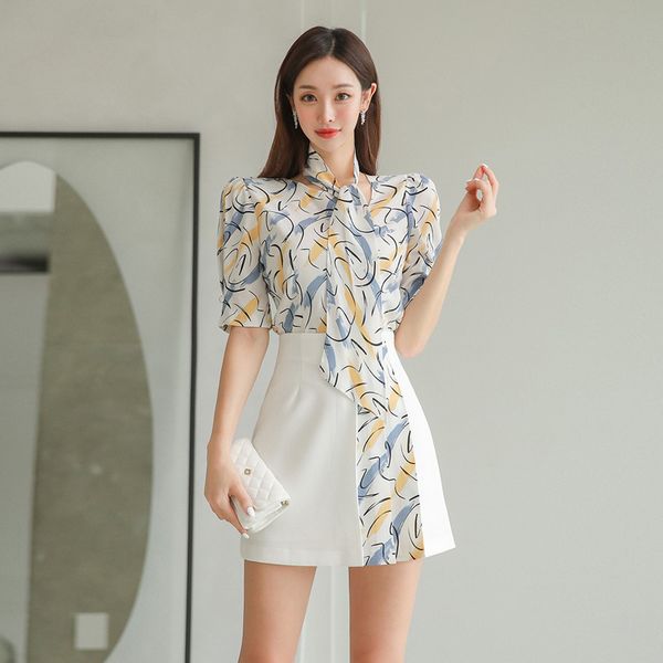 Korean style Round collar Fashion A-line 2 pcs dress
