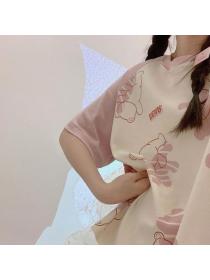 Korean style Summer Short-sleeved Cute Cartoon Homewear 2 pcs set