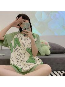 Korean style Summer Short-sleeved Cartoon Homewear 2 pcs set