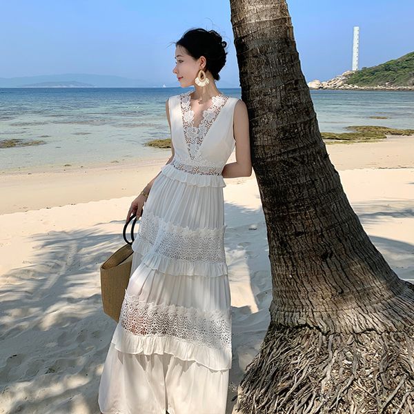 Fashion style White Beach dress