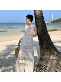 Fashion style White Beach dress 