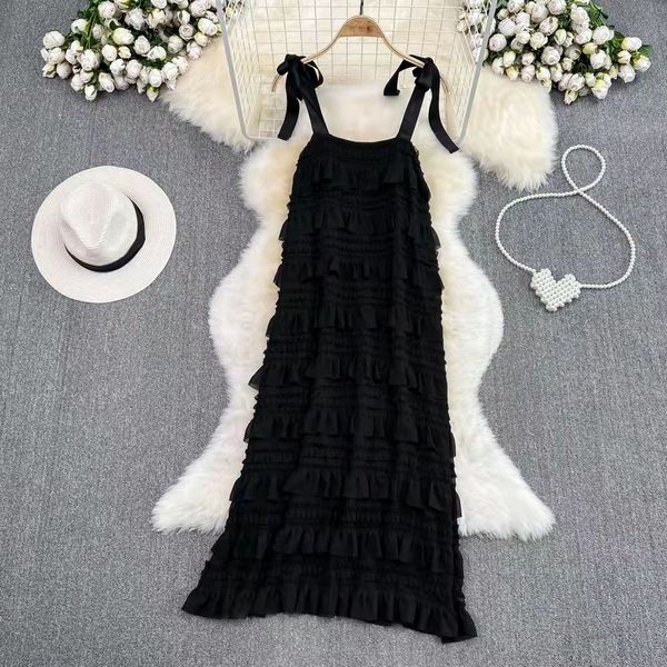Korean style Fashion Bowknot Sling dress