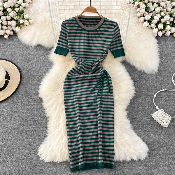 Summer Round collar Elegant Hip-full dress