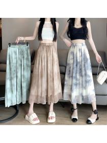 Vintage style Summer Loose waist A-line skirt 