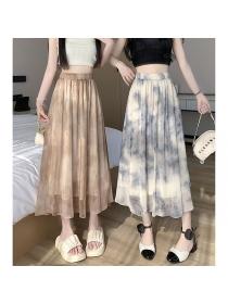 Vintage style Summer Loose waist A-line skirt 