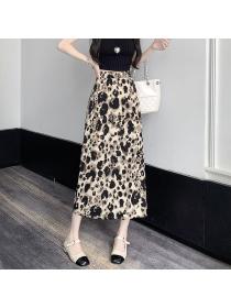 Vintage style Summer Loose waist A-line Long skirt 