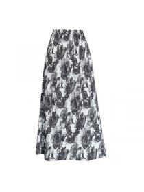 Vintage style Summer Loose waist A-line Long skirt