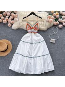 Korean style Summer fashion Slim Beach dress 