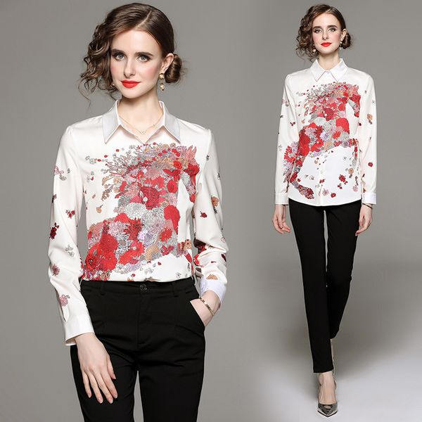 European style Summer Matching Printed Blouse
