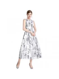 European style Summer Sleeveless Fashion A-line dress 