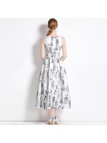 European style Summer Sleeveless Fashion A-line dress 