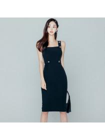 Korean style Summer Elegant Slim Hip-full dress 
