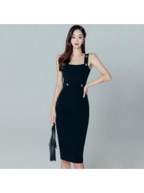 Korean style Summer Elegant Slim Hip-full dress 