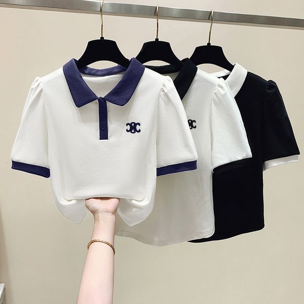 Korean style Summer fashion Polo collar Short sleeve T-shirt