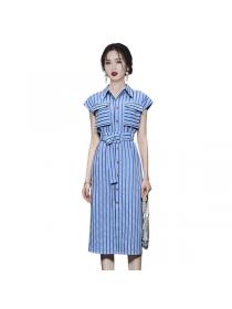 Korean style Fashion Stripe Slim dress 