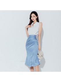 Korean style Fashion Halter neck top Fishtail skirt