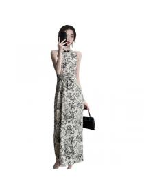 Korean style Summer fashion Halter neck Sleeveless dress 