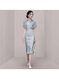 Korean style Summer fashion Lantern sleeeve 2 pcs set